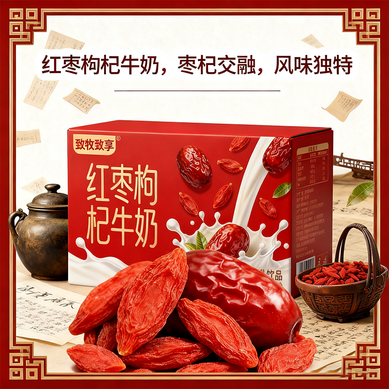 【新鲜日期】红枣枸杞牛奶早餐奶整箱200ml*10盒独立包装整箱饮品