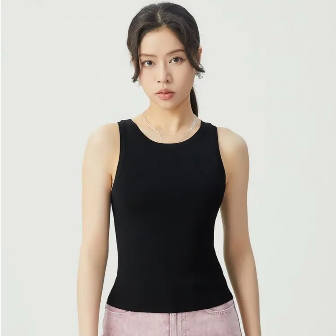 AMASS/阿玛施简约时尚基础修身显瘦百搭针织背心女雅丹风5399688