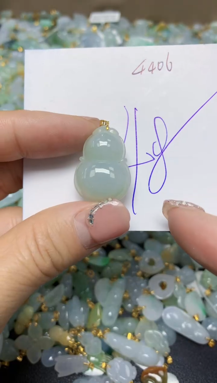 【闪购商品】翡翠挂件18K金镶嵌 天然翡翠A货