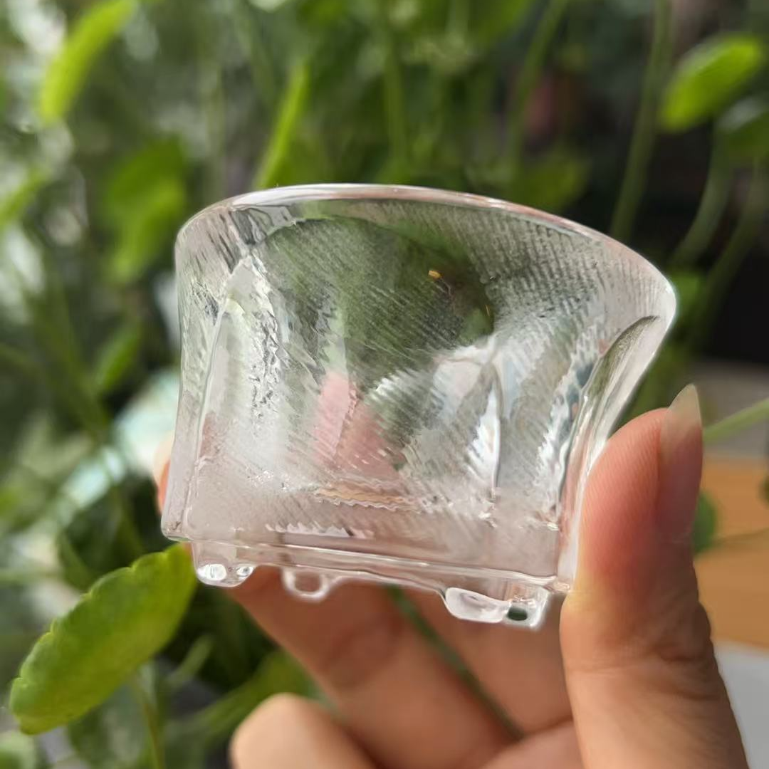 <铜拾社>精选孤品物问浅口品茗杯琉璃杯茶杯