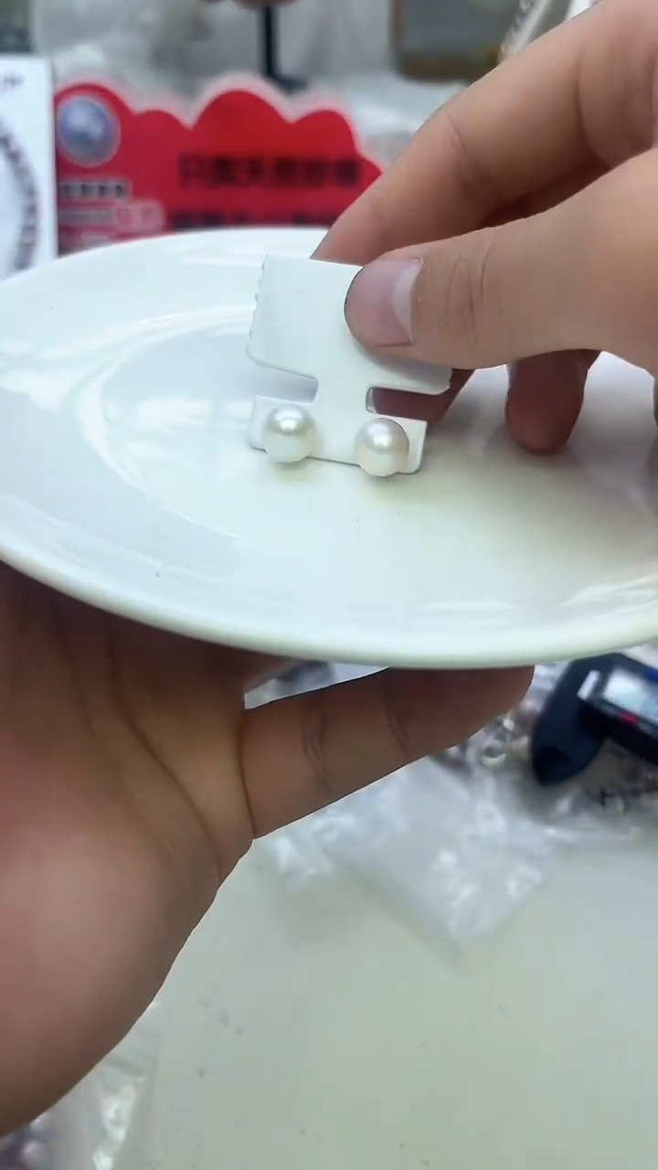 未镶嵌耳饰淡水珍珠白色系耳饰