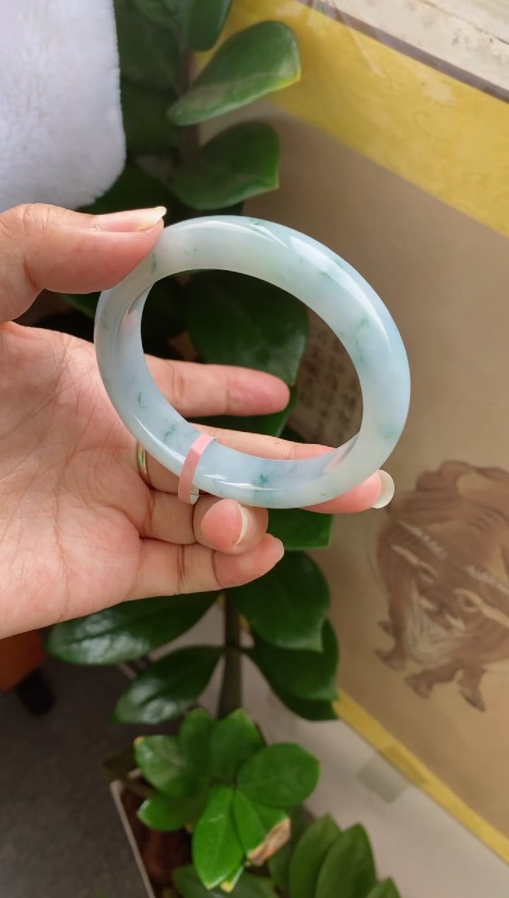 【闪购商品】翡翠手镯未镶嵌（蓝紫飘花）贵妃14号