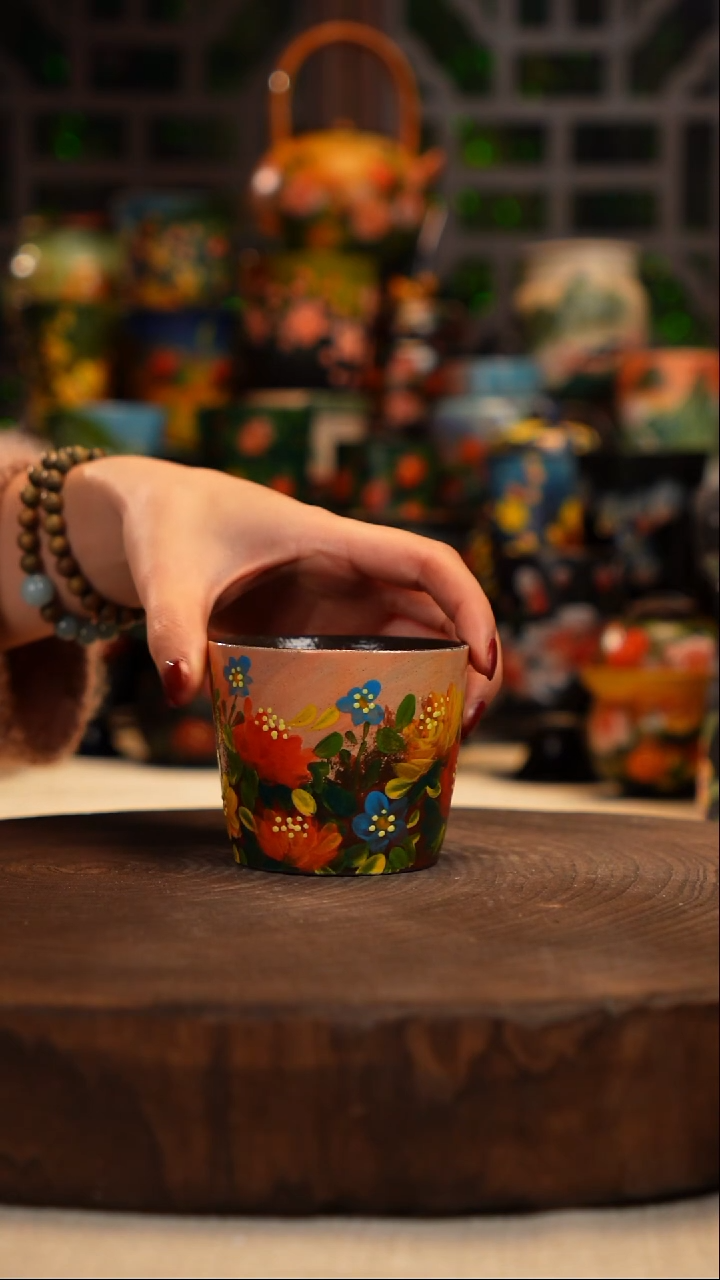 油画  釉下彩   杯子