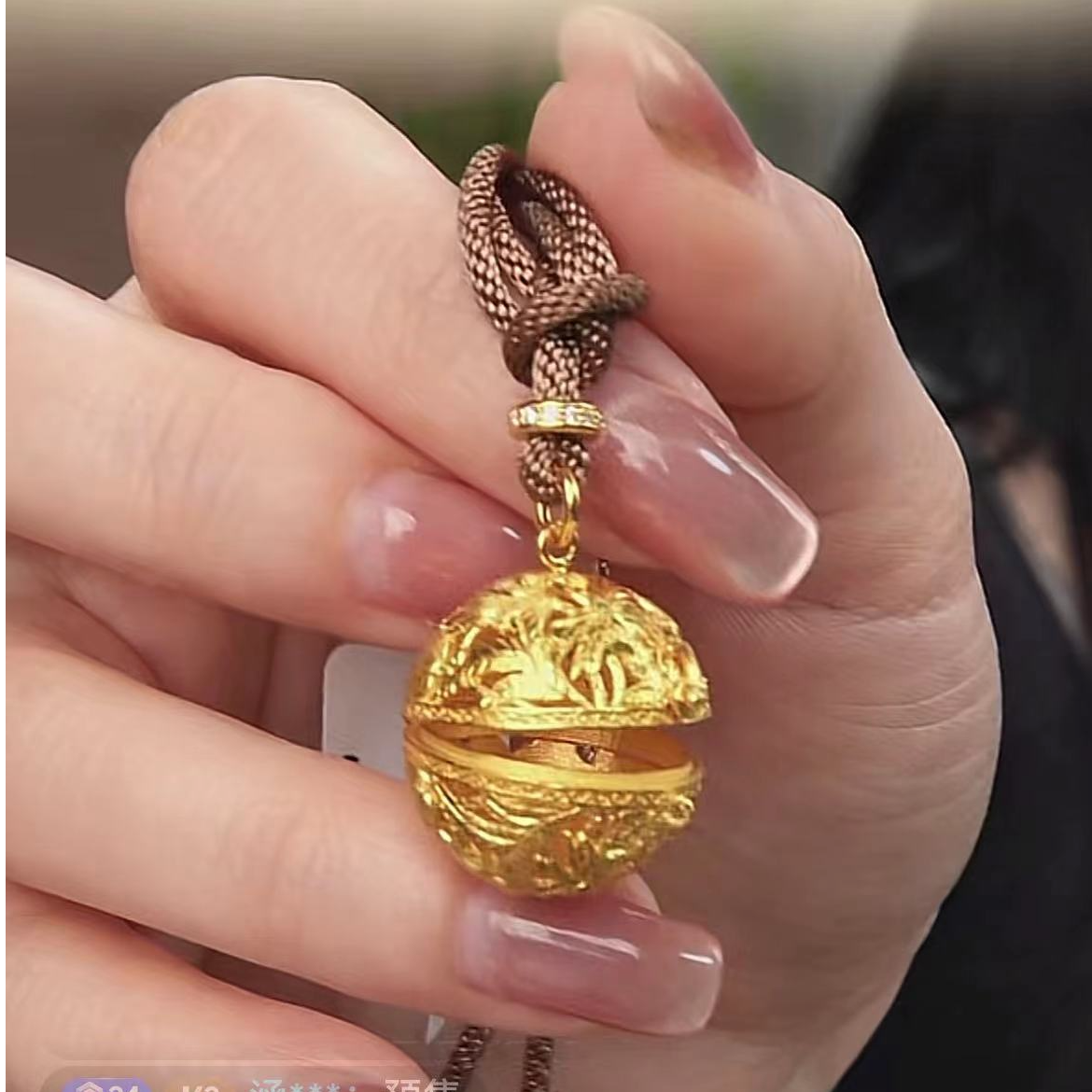 汕溏珠宝 黄金香囊球足金项链工150