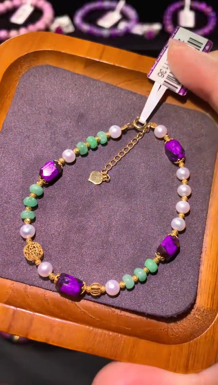 【闪购商品】苏纪石（舒俱来），18K金镶嵌舒俱来手链