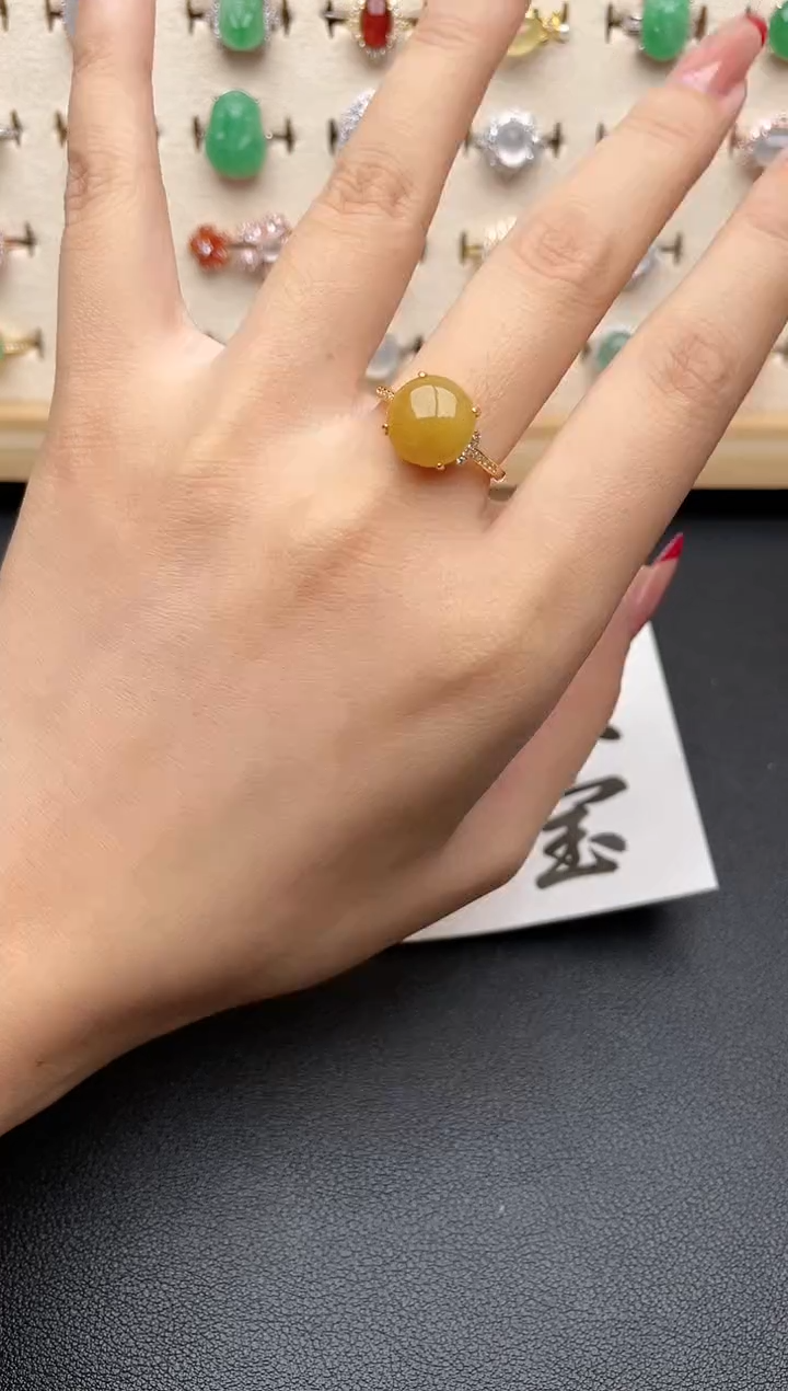 【闪购商品】翡翠戒指银S925镶嵌一物一证一礼盒