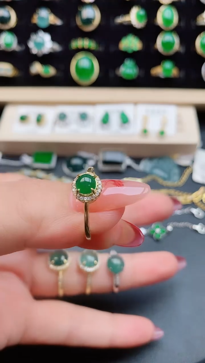 【闪购商品】翡翠戒指银S925镶嵌5080505