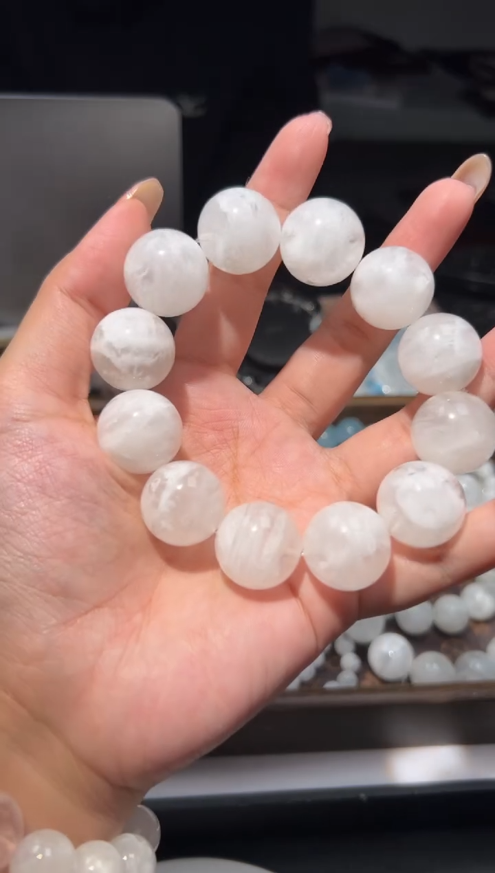 未镶嵌手链水晶20mm婚纱雪花幽灵手串