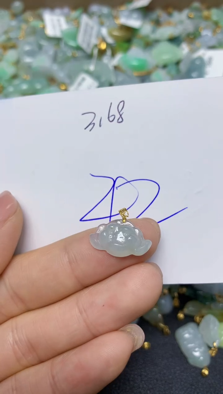 【闪购商品】翡翠挂件18K金镶嵌 天然翡翠A货