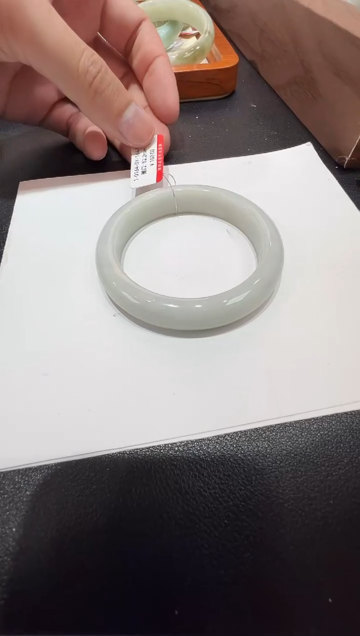 纯天然缅甸A货翡翠手镯52-53mm-纹-164号-福利镯