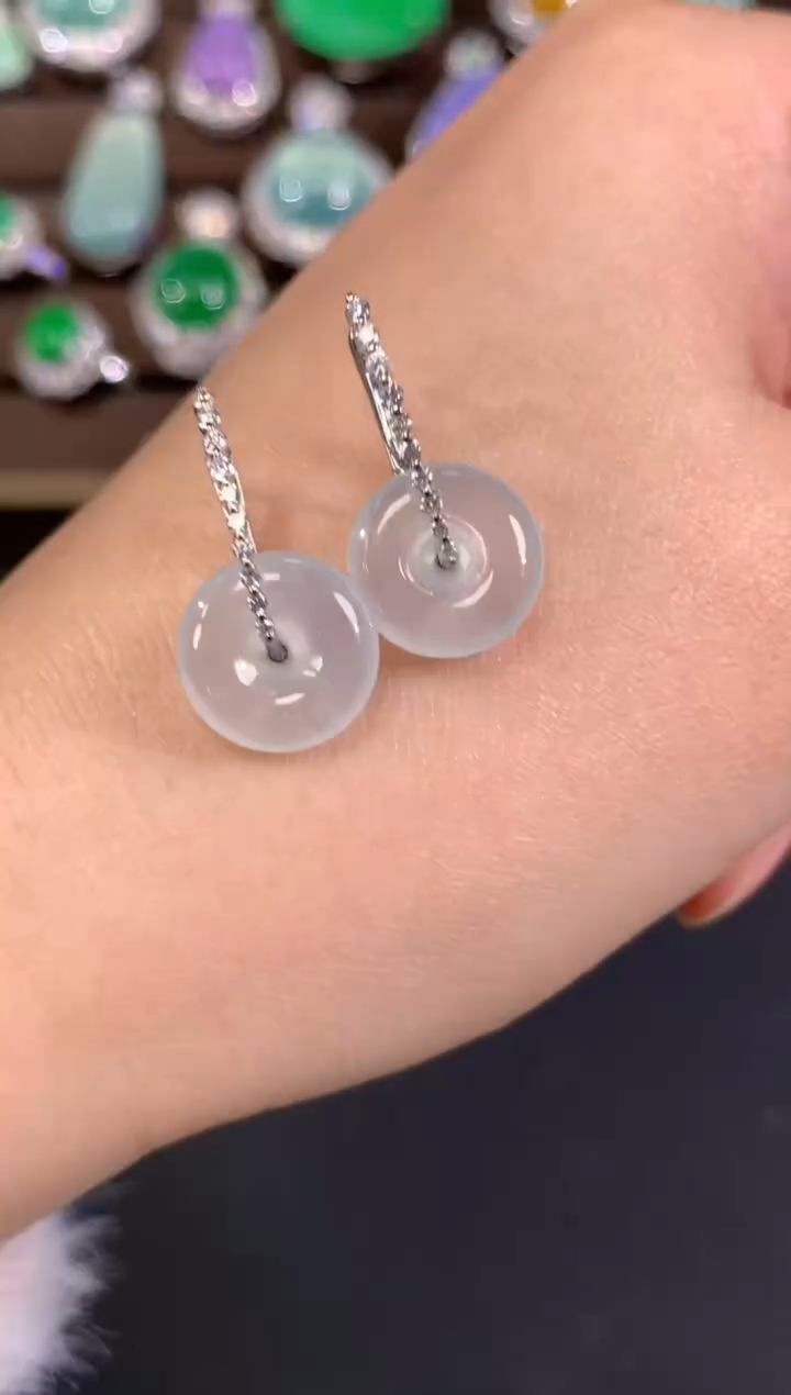 【闪购商品】翡翠耳饰18K金镶嵌A729|4980