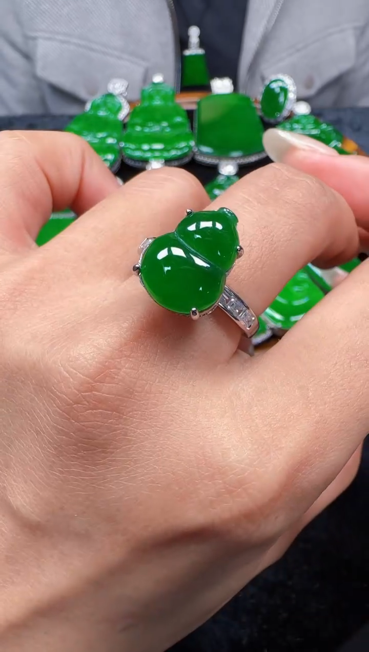 未镶嵌定制翡翠翡翠戒指10