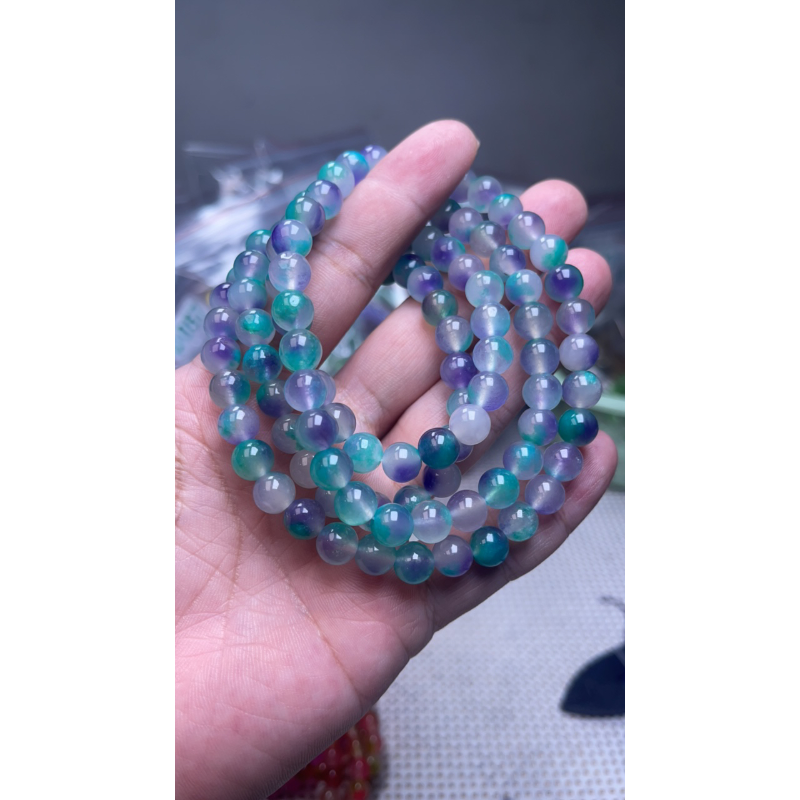 B 629 8*108 紫飘蓝项链