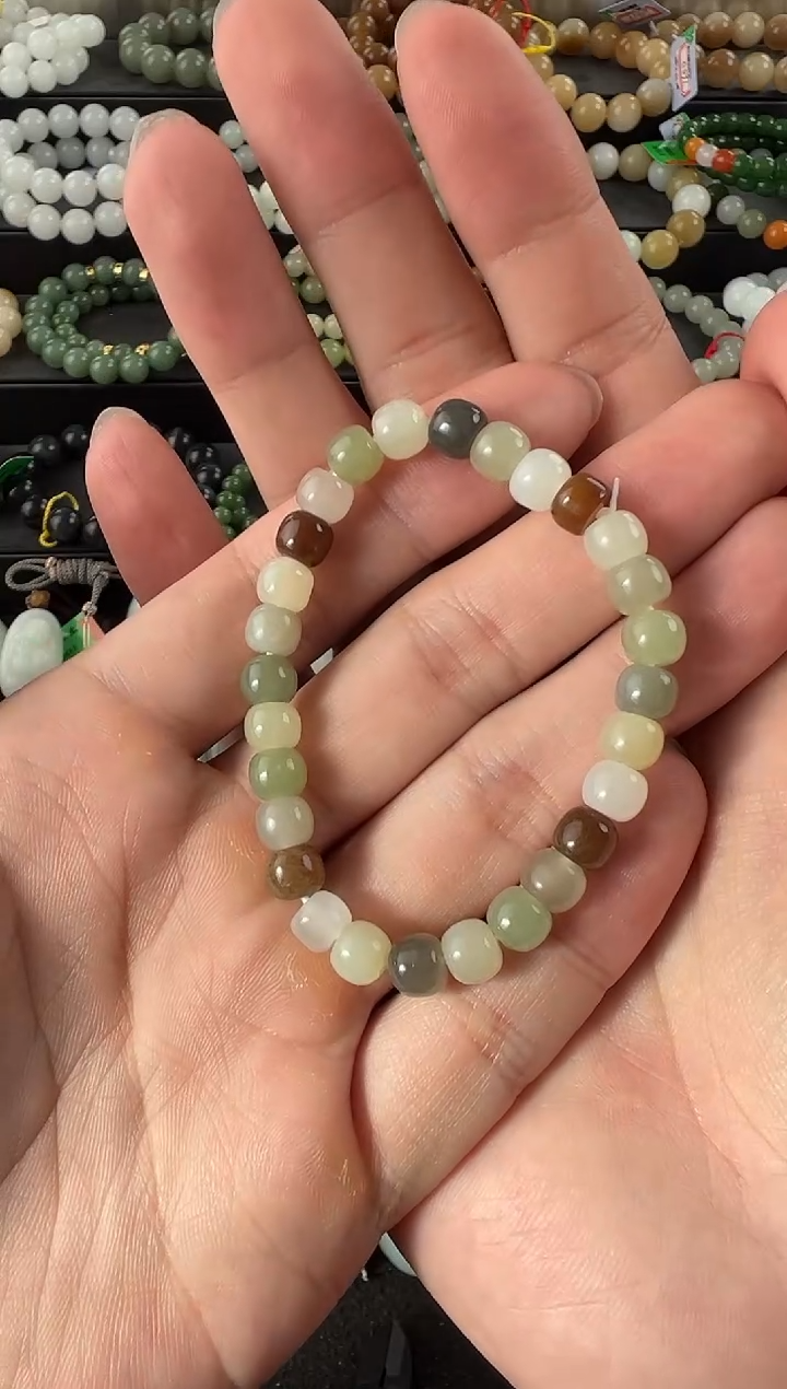 【闪购商品】和田玉手串未镶嵌多宝手串卡7mm微色差