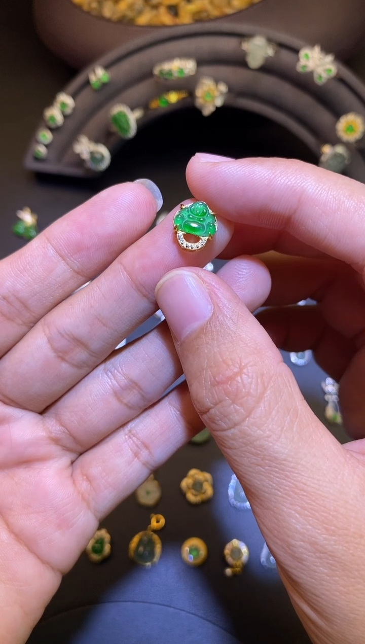 吊坠(不含链)银S925镶嵌翡翠1