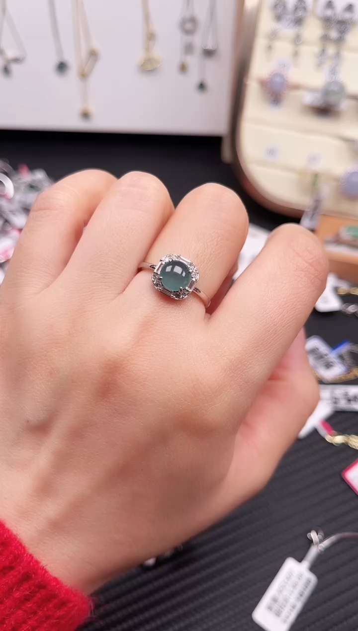 【闪购商品】翡翠戒指银S925镶嵌戒指