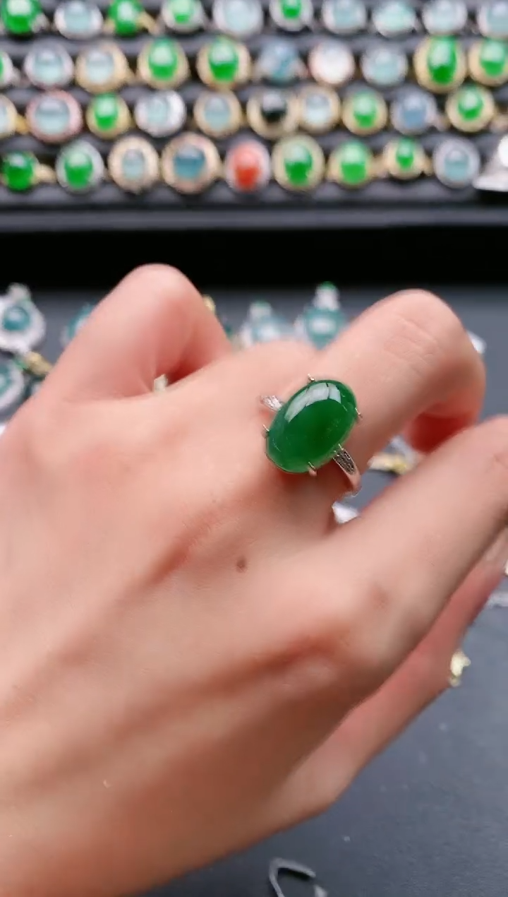 【闪购商品】翡翠戒指银S925镶嵌11111