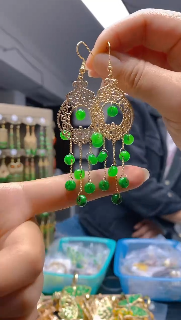 【闪购商品】翡翠耳饰合金0214翡翠耳钩