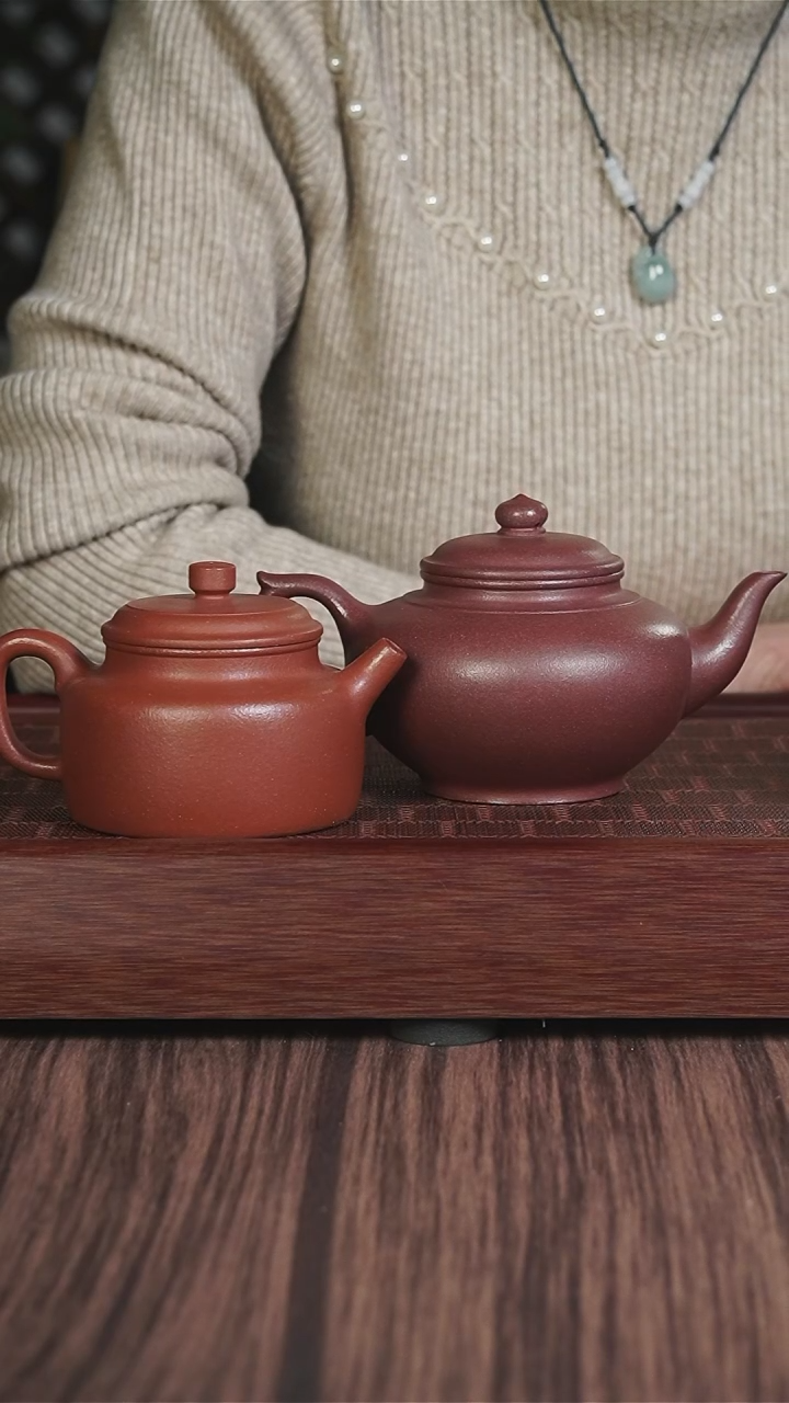 【闪购商品】紫砂茶壶底槽清笑樱+红降坡德钟