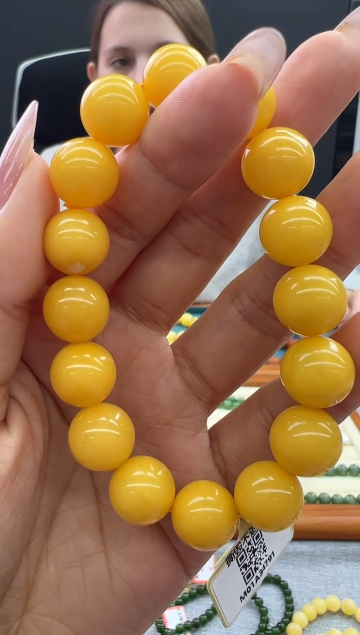 【闪购商品】琥珀手链未镶嵌148秒拍号