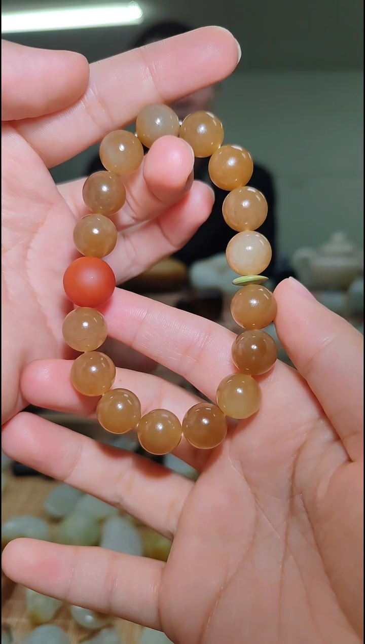 【闪购商品】和田玉手串未镶嵌新疆和田玉且末料手串 卡12
