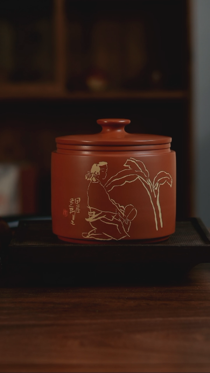 【闪购商品】.二生陶作精品刻填星辰罐01