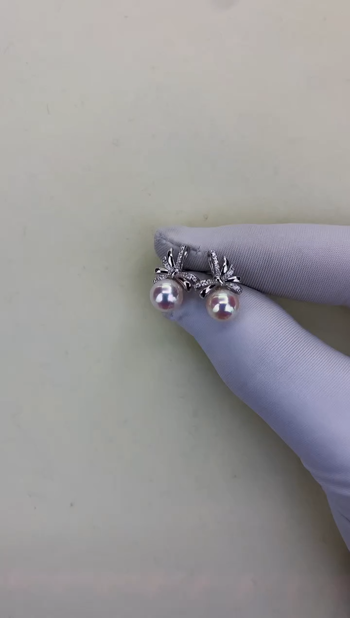 银S925镶嵌DA海水珍珠 GD238 耳钉 7