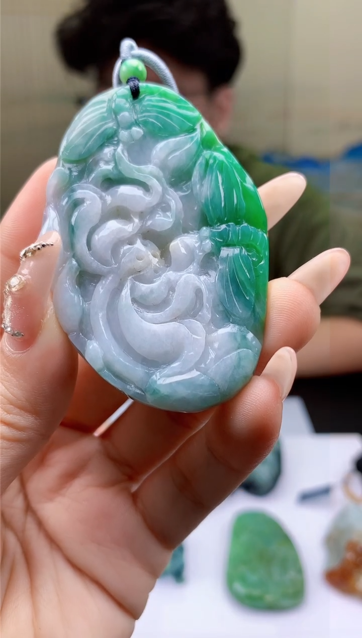 【闪购商品】定制翡翠未镶嵌4688ty-毛货挂件7