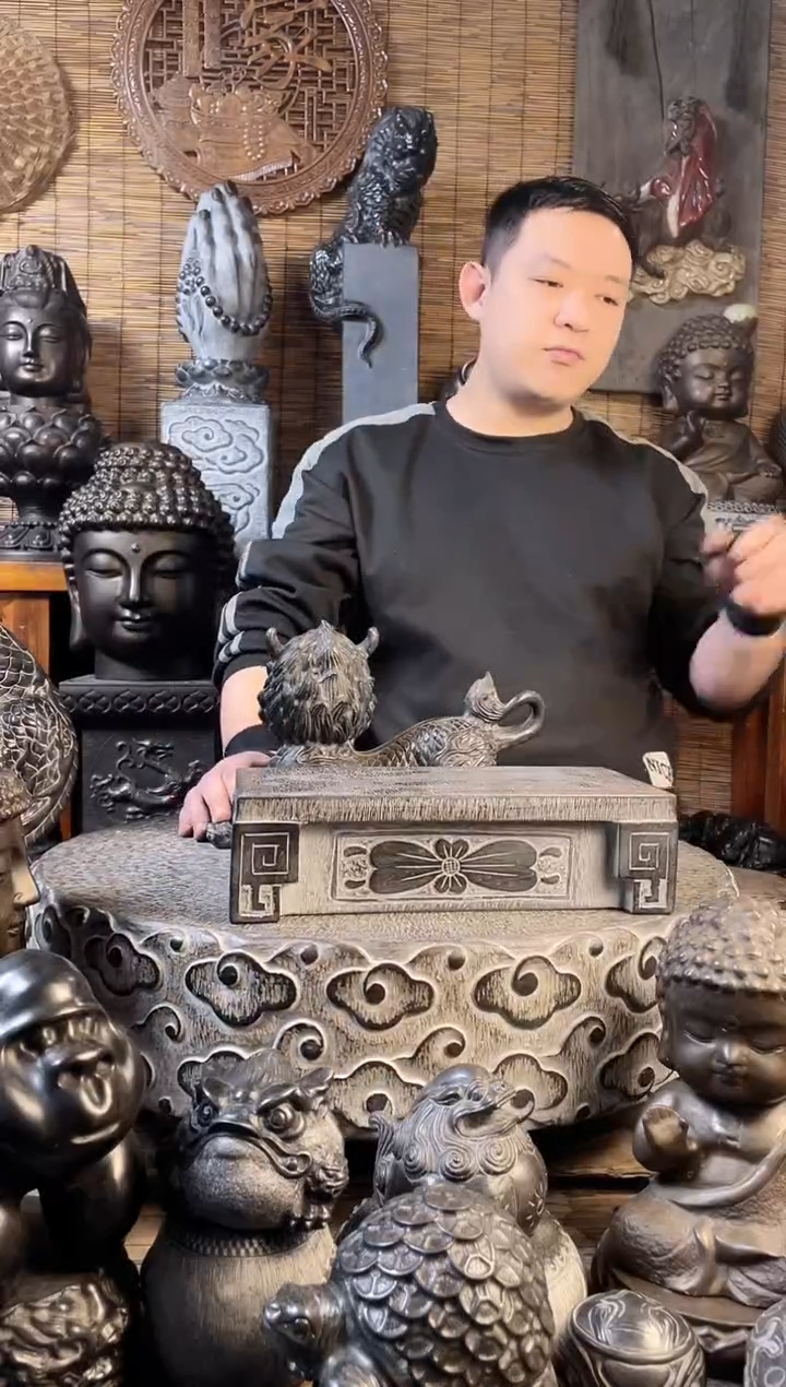 【闪购商品】30*8公分底座天然青石雕刻