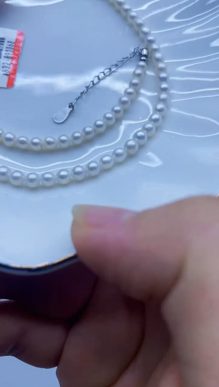 项链银S925镶嵌淡水珍珠项链