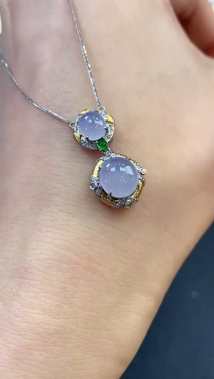 【闪购商品】翡翠吊坠(不含链)18K金镶嵌 C47有色差