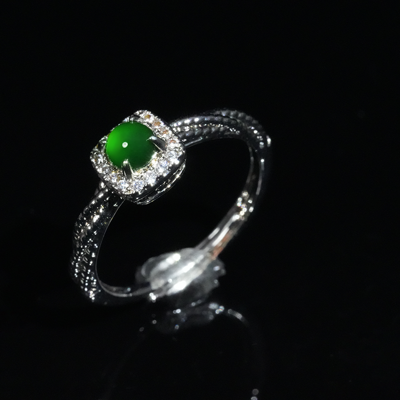 【小胖翡翠】天然翡翠蛋面戒指A货满绿轻奢日常百搭手饰-多样性发1