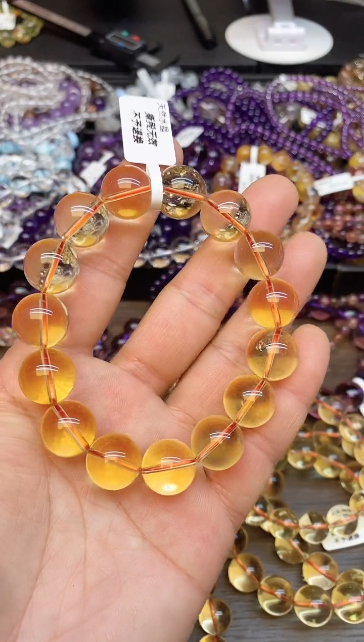 【闪购商品】水晶手链未镶嵌35 黄水晶14mm