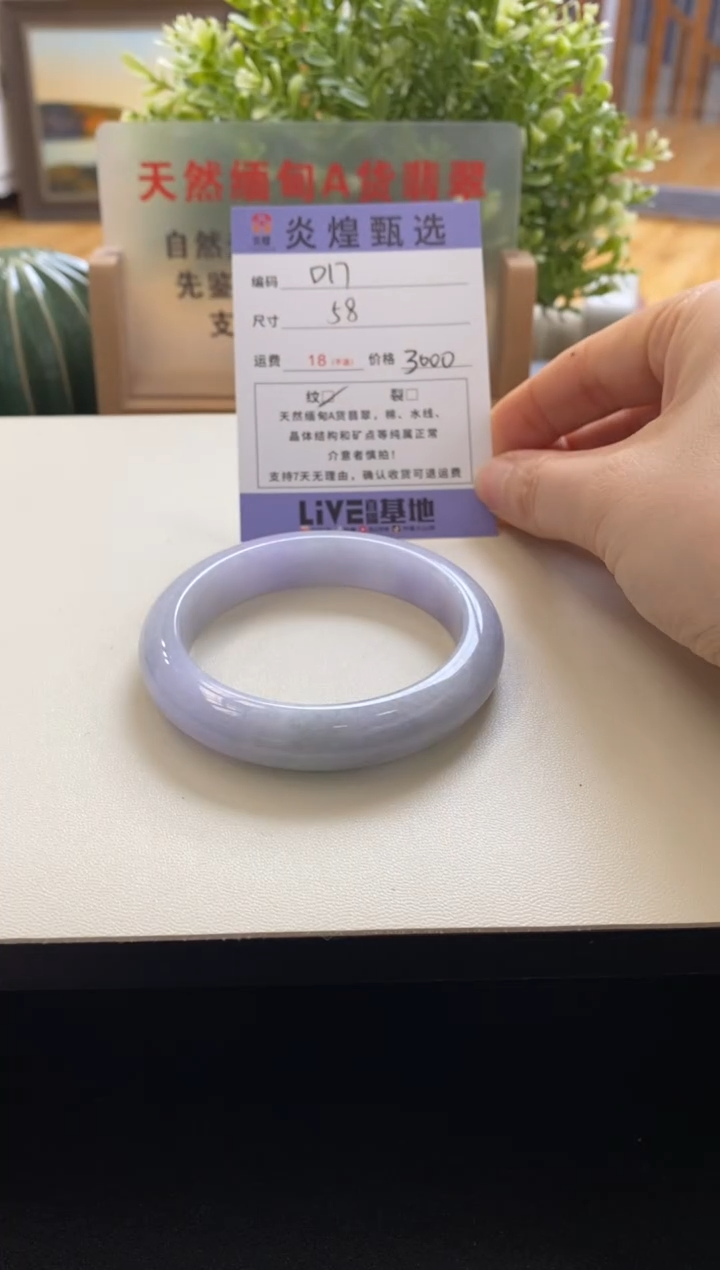 未镶嵌手镯翡翠圈口58编码d17