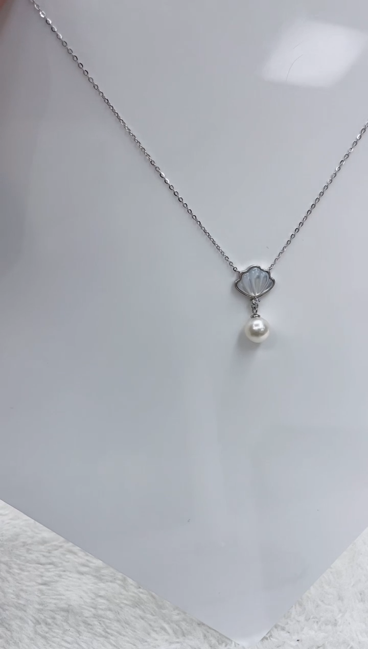 【闪购商品】海水珍珠颈饰银S925镶嵌海水珍珠项链