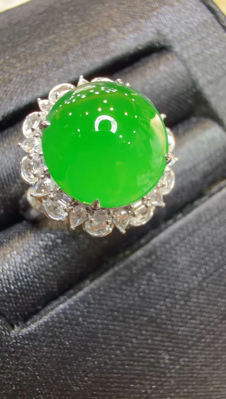 18K金镶嵌戒指翡翠多样性团购发一件