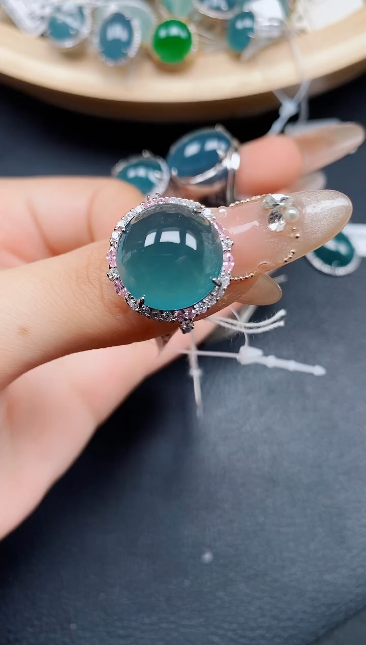 【闪购商品】翡翠戒指银S925镶嵌翡翠