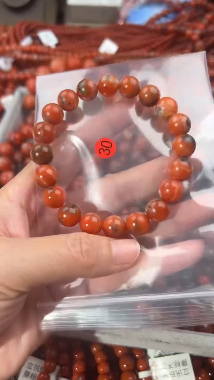 南红玛瑙手串未镶嵌10+