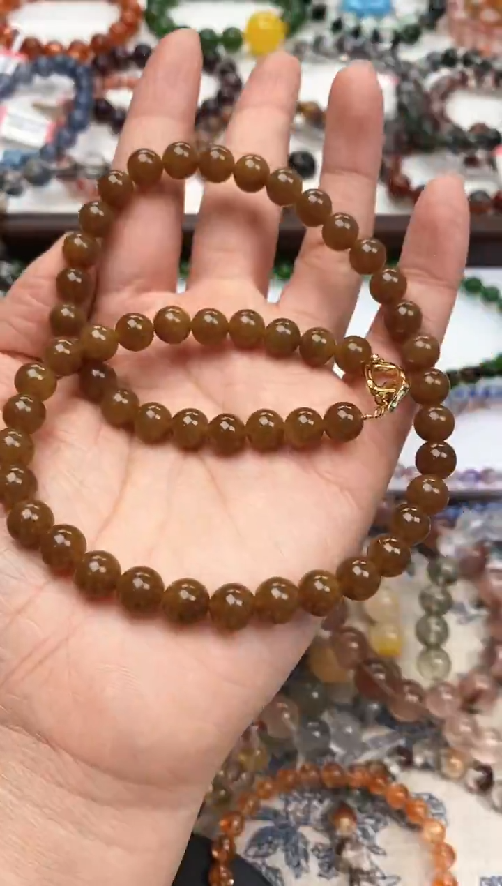 项链未镶嵌和田玉（糖玉）和田玉糖料7.9