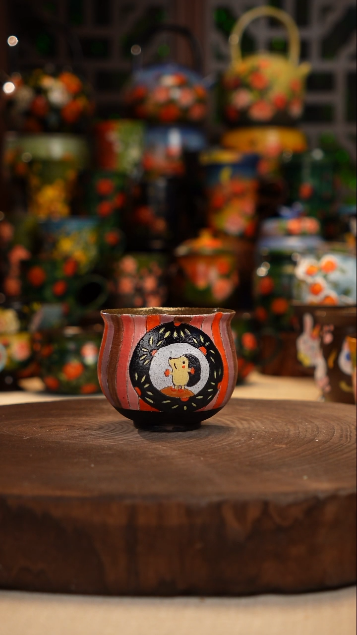 紫砂 油画手绘釉下彩