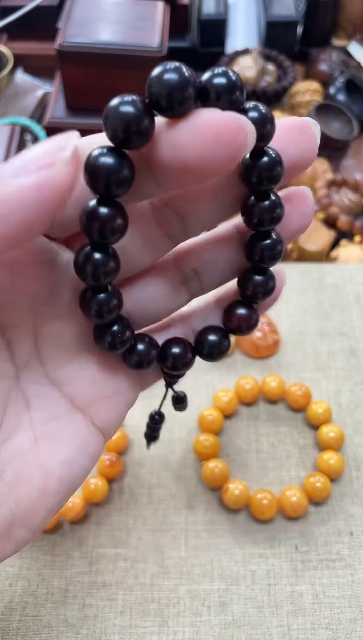 乌木类端景台151小叶紫檀1.2单圈串木木木