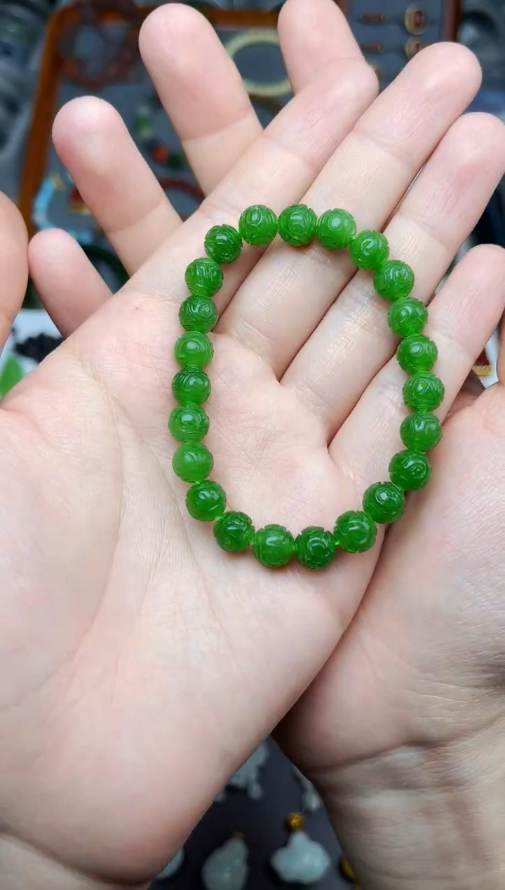 未镶嵌手串和田玉碧玉手串06