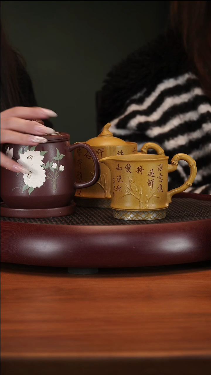 【闪购商品】紫砂茶壶2-46XXW竹笋套组芒果泥340cc