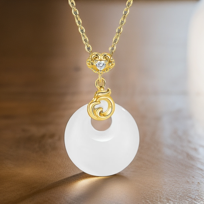 链子足银 如意平安（24K真金表面）精美锁骨链女士时尚典雅