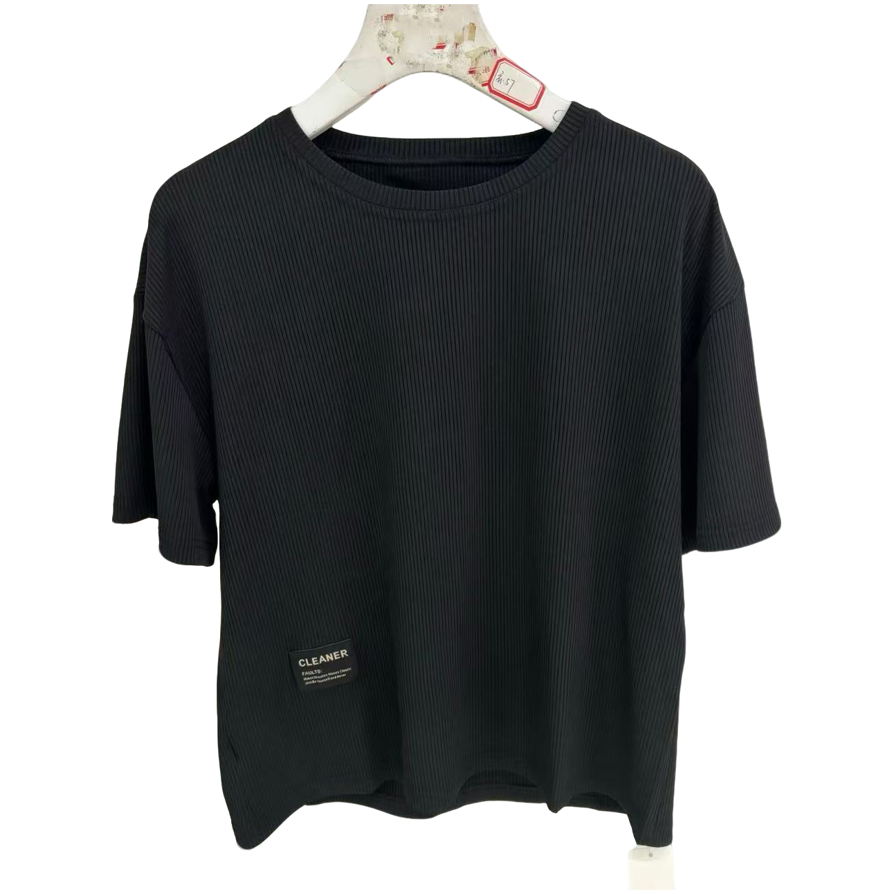 8635-女士短款（有标黑色）扩型冰感短袖