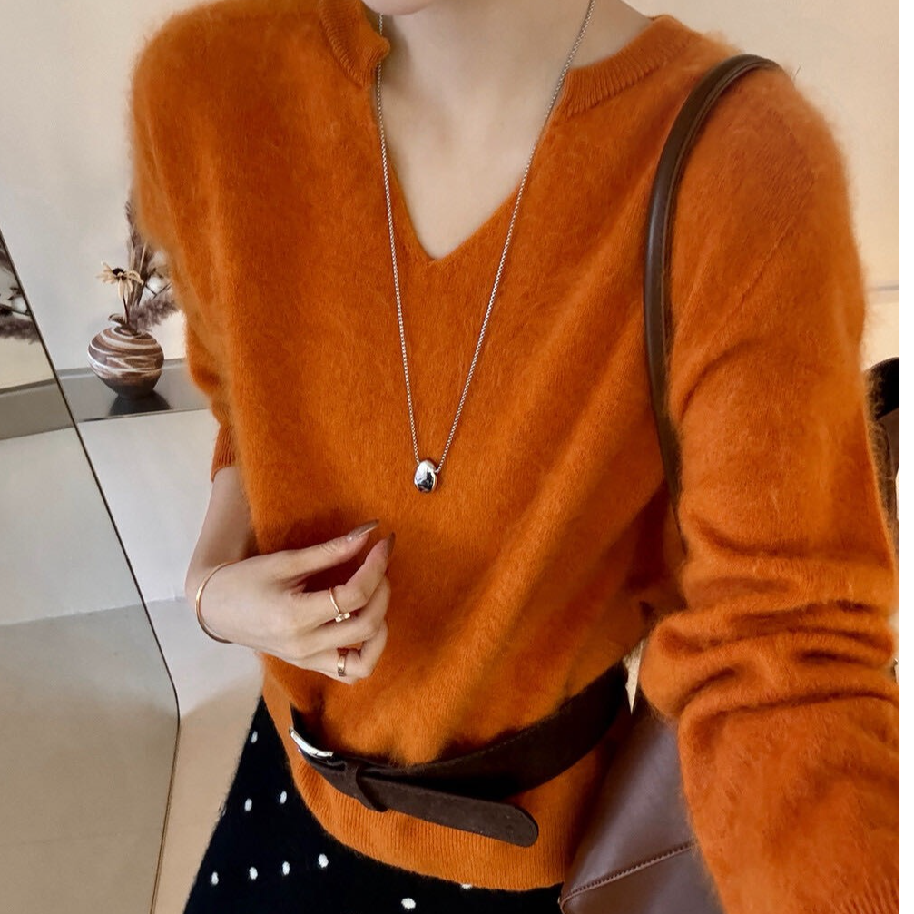 【今•禧】羊绒+羊毛拉绒套头剪刀领