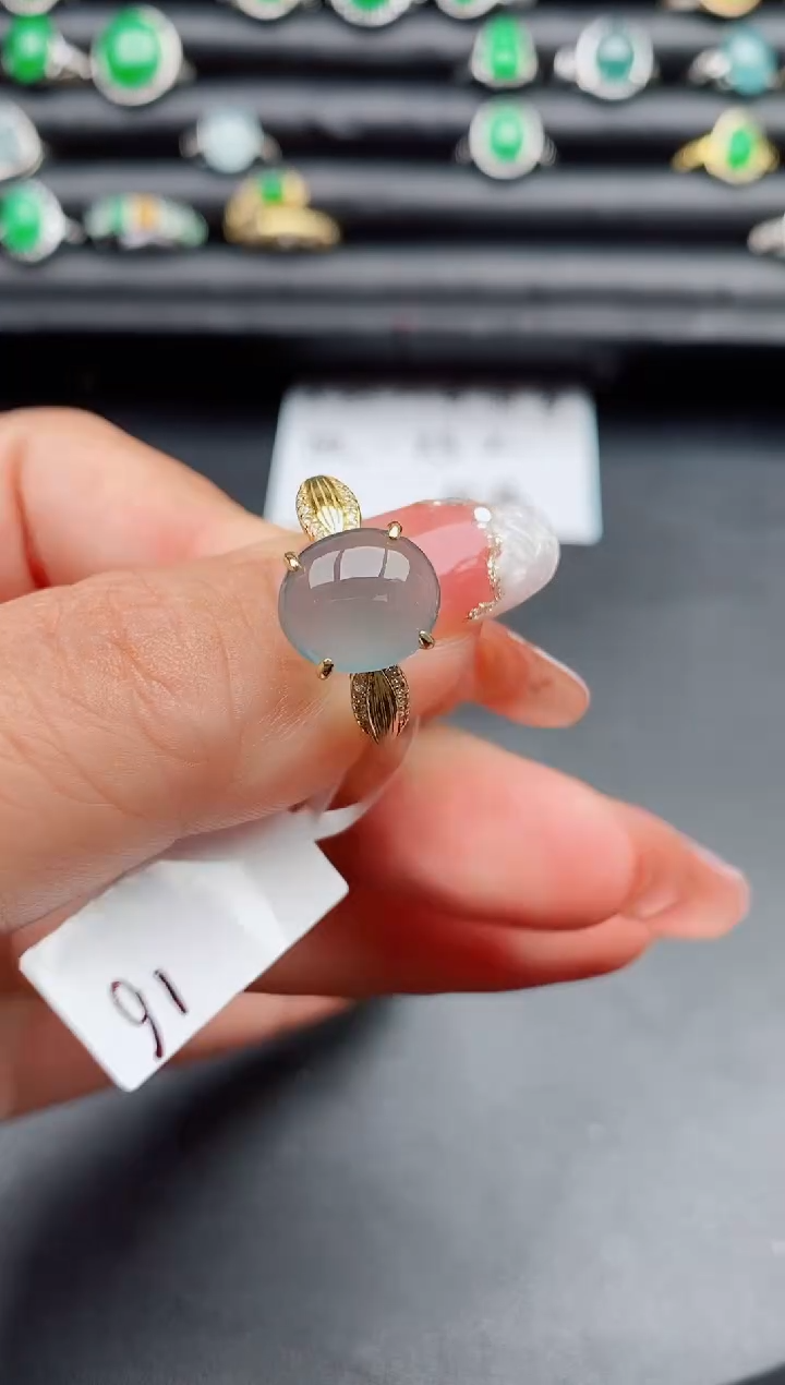 【闪购商品】翡翠戒指银S925镶嵌313213