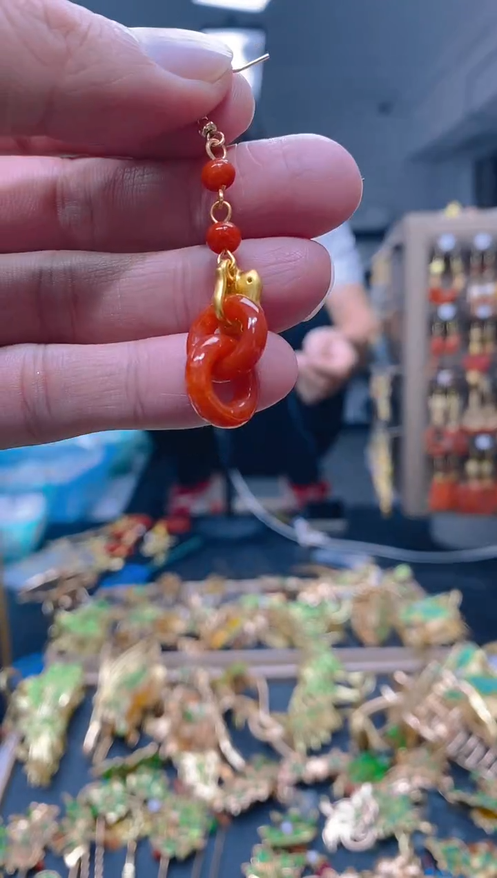 【闪购商品】翡翠耳饰合金120翡翠耳钩一个