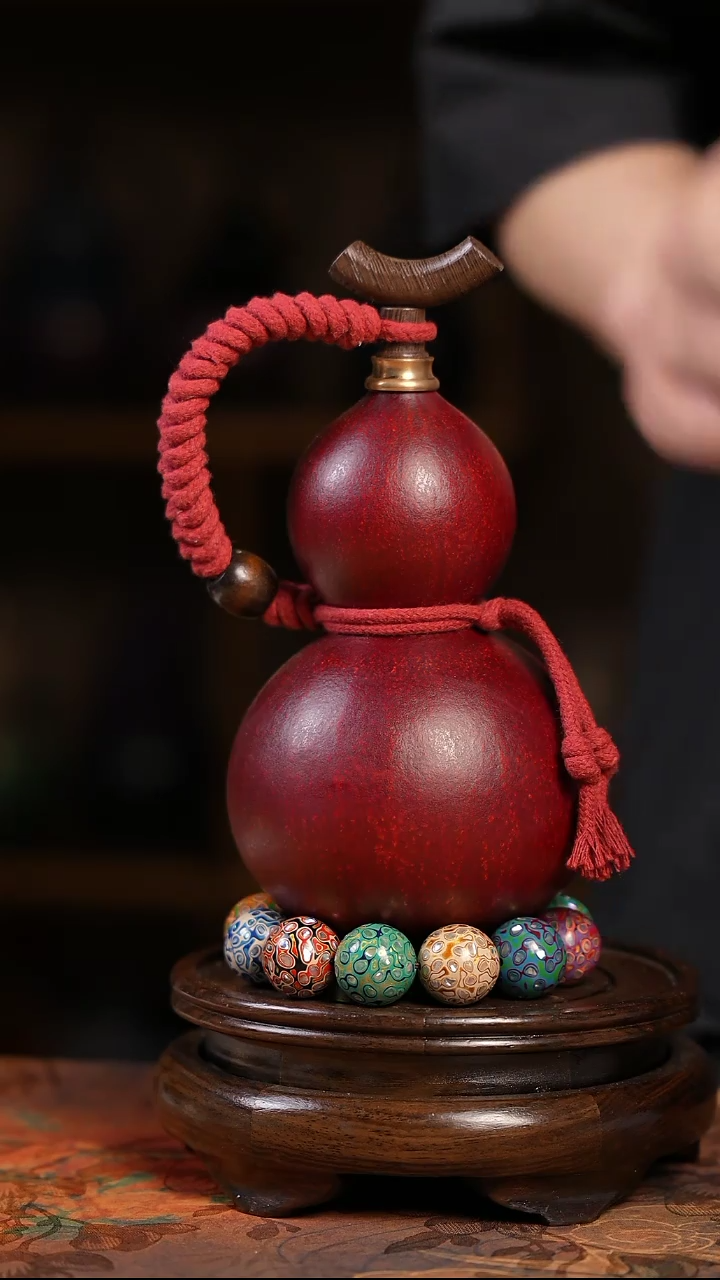 KH003大漆酒葫芦-不包手串及旋转底座