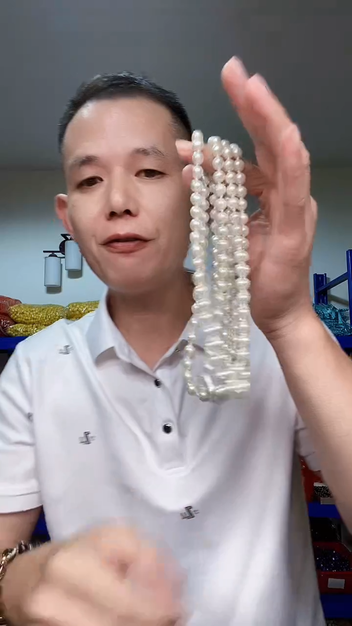 颈饰未镶嵌海水珍珠J001珍珠时尚白色三圈叠戴百搭长款项链